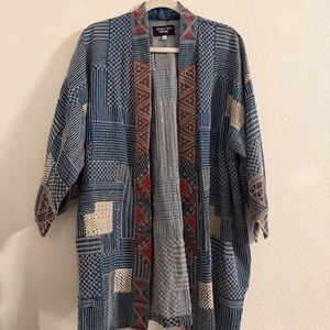 Johnny Was Thora Chambray Embroidered Kimono